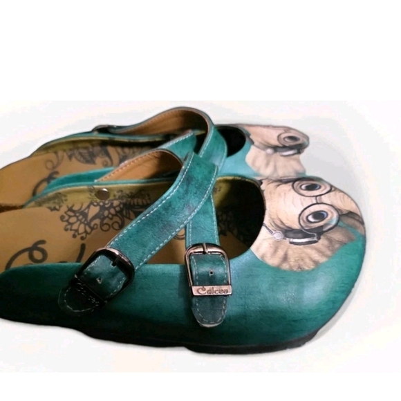 Calceo Women's Slip-on Clog Shoe Green Elephant With Glasses On Foot Size 37 - Picture 3 of 14